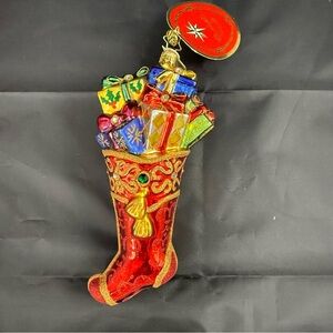 My Stocking Overfloweth Ornament by Christopher Radko Box Tag
